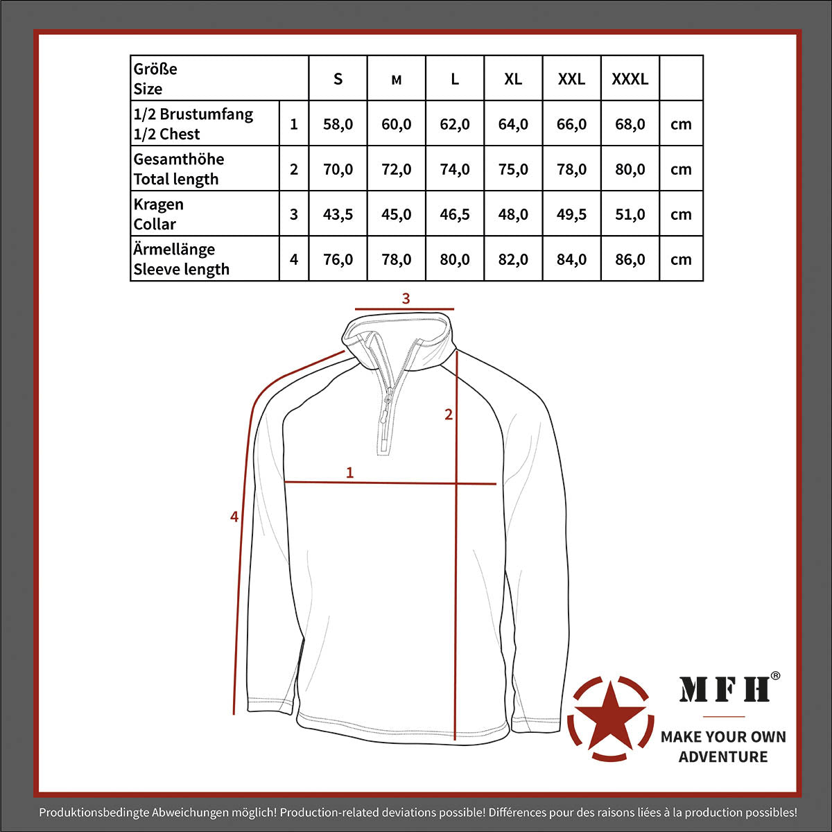 Shirt, "Troyer", Microfleece, langarm, schwarz