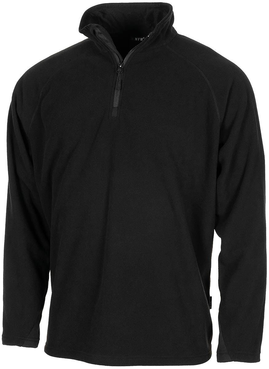 Shirt, "Troyer", Microfleece, langarm, schwarz