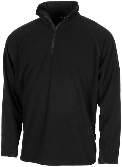 Shirt, "Troyer", Microfleece, langarm, schwarz