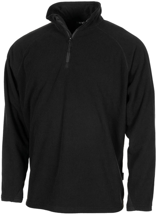 Shirt, "Troyer", Microfleece, langarm, schwarz
