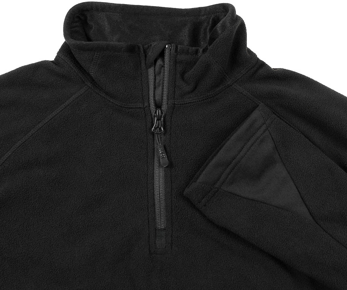 Shirt, "Troyer", Microfleece, langarm, schwarz