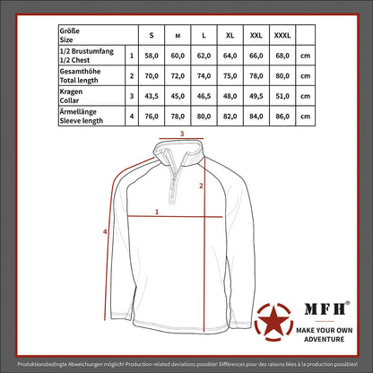 Shirt, "Troyer", Microfleece, langarm, schwarz