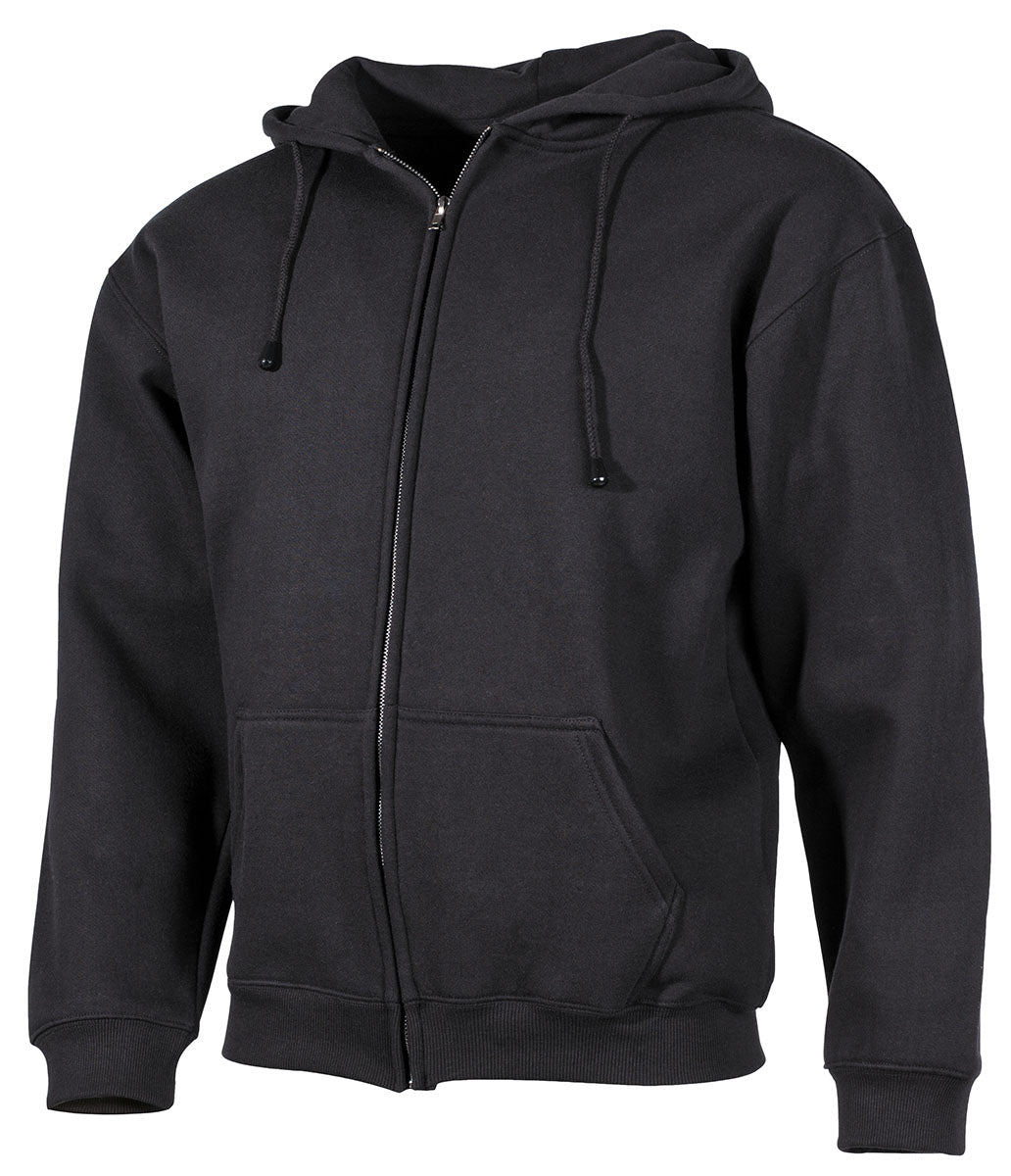 Kapuzen Sweatshirt-Jacke, schwarz