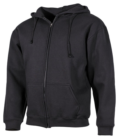 Kapuzen Sweatshirt-Jacke, schwarz