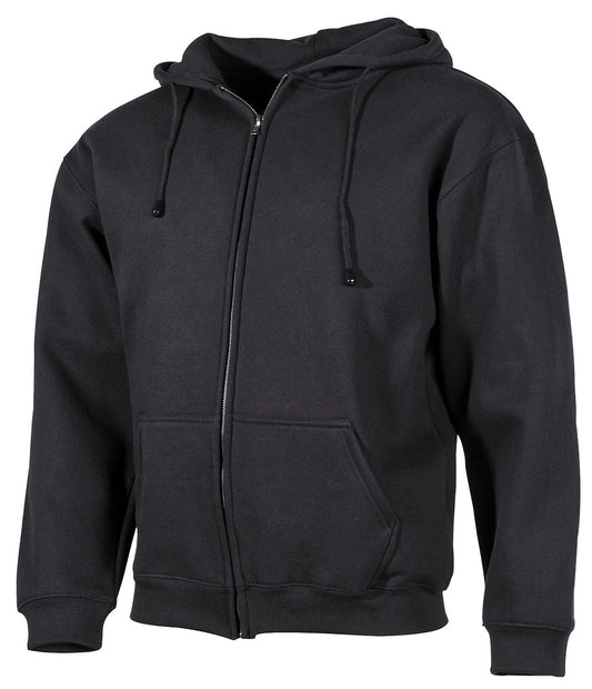 Kapuzen Sweatshirt-Jacke, schwarz
