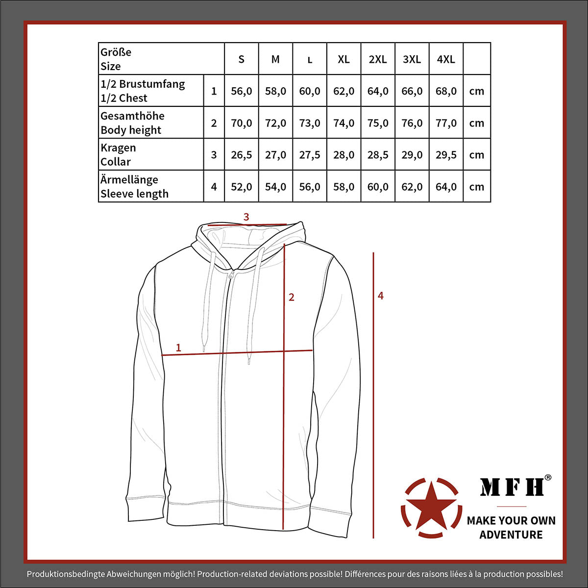 Kapuzen Sweatshirt-Jacke, schwarz