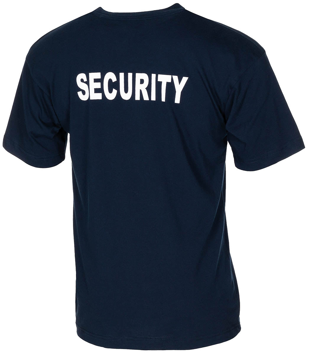 T-Shirt, blau, "Security", bedruckt