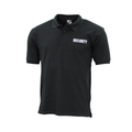 Poloshirt, schwarz, Security, bedruckt