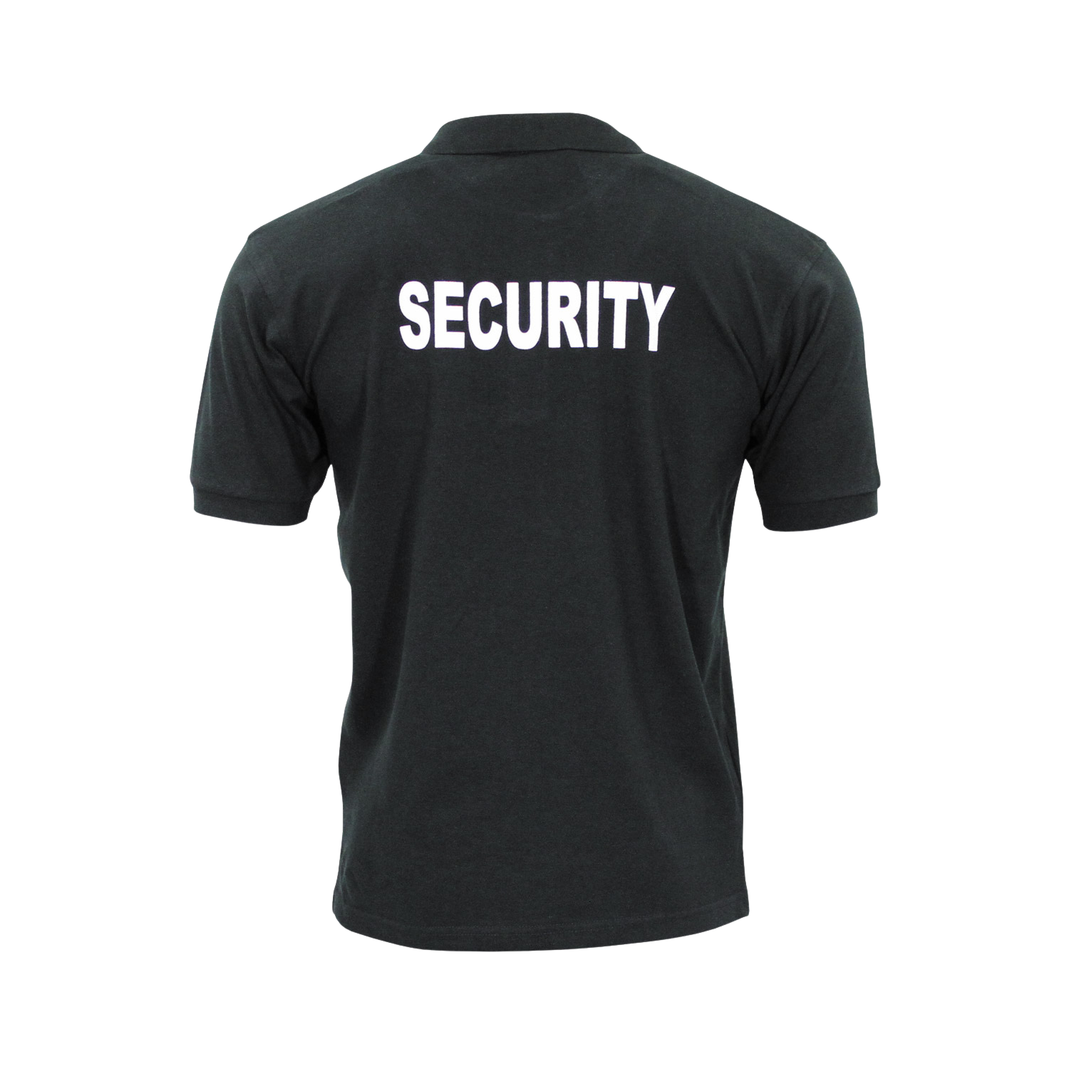 Poloshirt, schwarz, Security, bedruckt