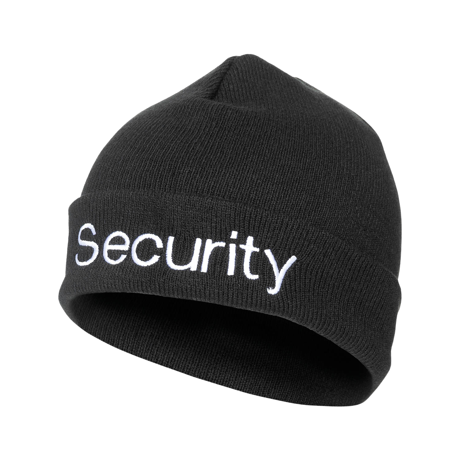 Rollmütze, Polyacryl, schwarz, silber bestickt,"Security"