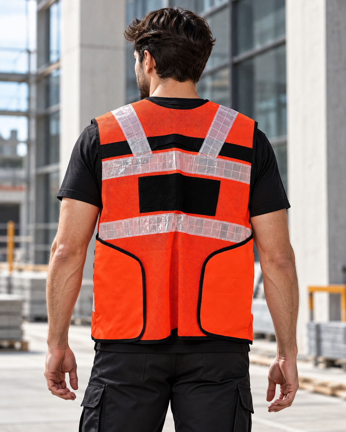 TIGERNOX Premium Multifunktions-Warnweste Orange – mit zahlreichen Taschen, Funkgerätehalterung & Reflexstreifen