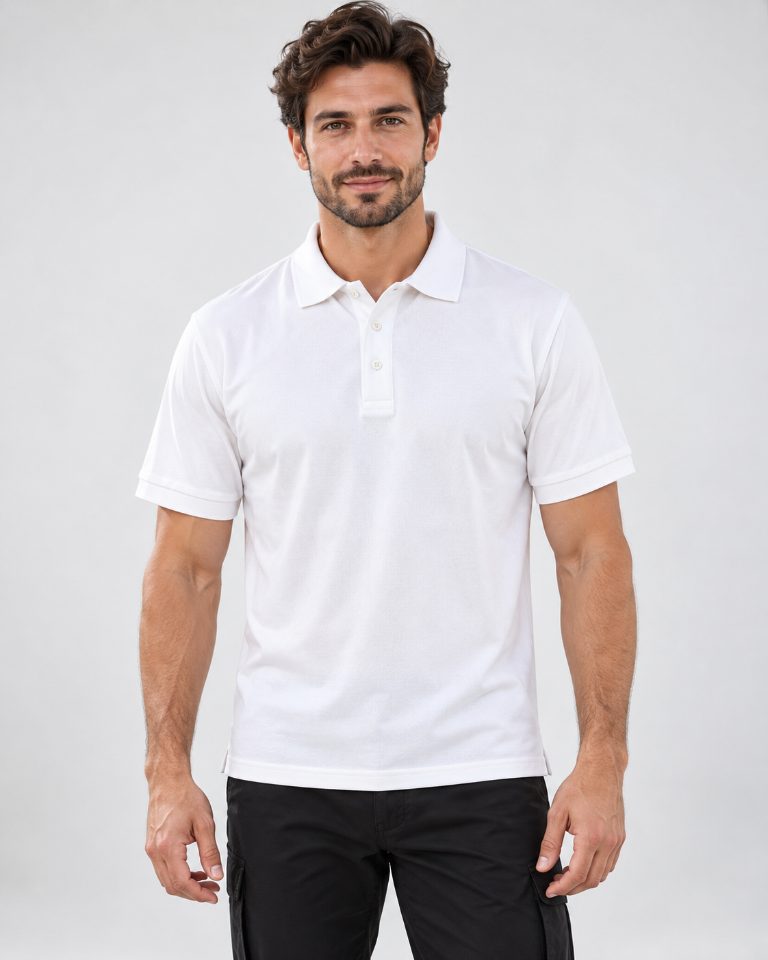 TIGERNOX Classic Poloshirt Herren – Weiß | Kurzarm