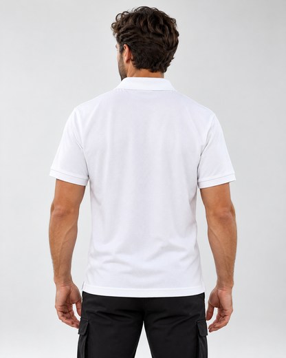 TIGERNOX Classic Poloshirt Herren – Weiß | Kurzarm