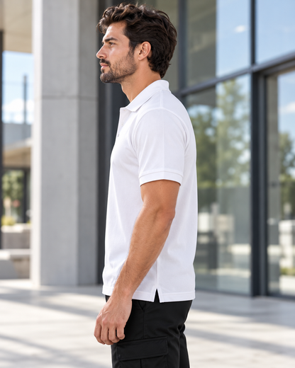 TIGERNOX Classic Poloshirt Herren – Weiß | Kurzarm