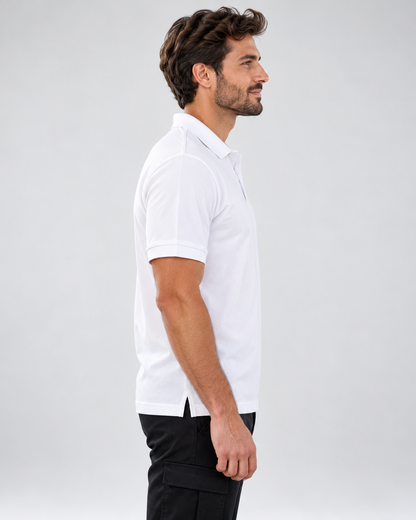TIGERNOX Classic Poloshirt Herren – Weiß | Kurzarm