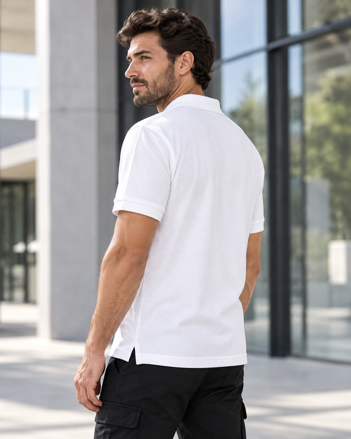 TIGERNOX Classic Poloshirt Herren – Weiß | Kurzarm